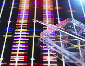 Pipette auf Multiwellplatte über DNA-Forschungsdaten - ABRF01097