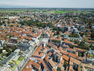 Aerial view of Saronno, a small town in Lombardy region, Varese, Italy. - AAEF23492