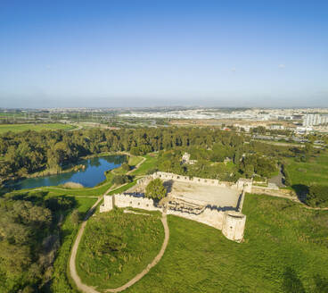 Luftaufnahme des Nationalparks Tel Afek, Antipatris, Israel. - AAEF23838