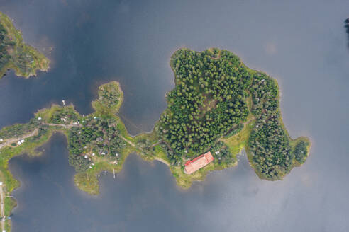 Aerial View of Shiroka Polyana Dam, Batak, Pazardzhik, Bulgaria. - AAEF23882