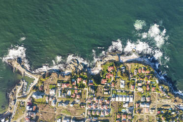 Aerial Top Down View of Lozenets Village on the Black Sea Coast, Bulgaria. - AAEF23892