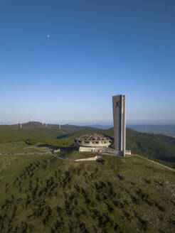 Aerial View of Communist Buzludzha Monument in the Mountain, Bulgaria. - AAEF23909