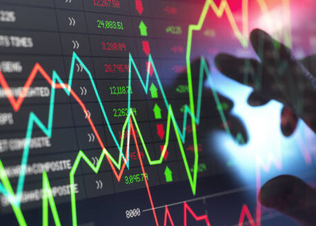 Trader checking stock market data on screen - ABRF01109