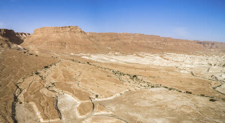 Aerial view of mountains in the desert, Masada, Judaean Desert, Israel. - AAEF24436