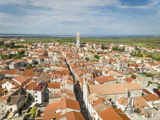 Aerial view of Vodnjan, a small town in Istria region, Croatia. - AAEF24479