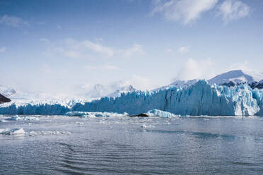 Perito Moreno Glacier by Lake Argentina at Los Glaciares National Park under cloudy sky - RSGF00967