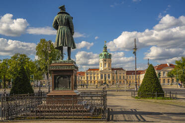 View of Charlottenburg Palace at Schloss Charlottenburg and Monument to Albrecht von Preussen, Berlin, Germany, Europe - RHPLF28899