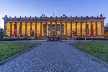 View of Neues Museum viewed from Lustgarten at dusk, Berlin, Germany, Europe - RHPLF28902