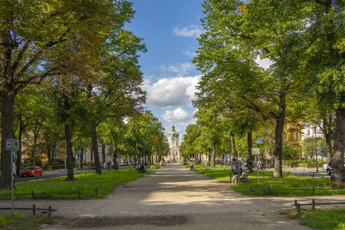 View of Charlottenburg Palace at Schloss Charlottenburg from Schlossrasse, Berlin, Germany, Europe - RHPLF28904