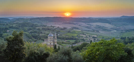 View of Tempio di San Biagio Church at sunset, Montepulciano, Province of Siena, Tuscany, Italy, Europe - RHPLF29052