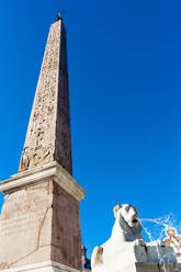 Egyptian obelisk of Ramesses II (Flaminio Obelisk), Piazza del Popolo, UNESCO World Heritage Site, Rome, Latium (Lazio), Italy, Europe - RHPLF29145