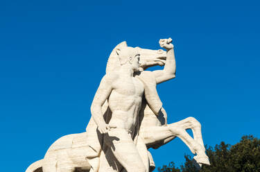 Statue at Palazzo della Civilta Italiana (Palazzo della Civilta del Lavoro) (Square Colosseum), EUR, Rome, Latium (Lazio), Italy, Europe - RHPLF29151