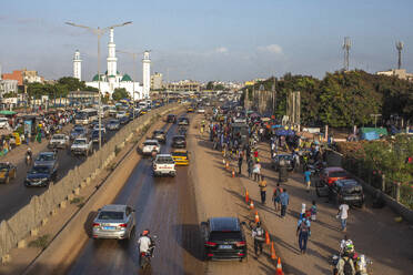 Evening traffic in Dakar, Senegal, West Africa, Africa - RHPLF29188