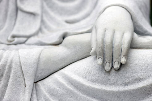 Hand of marble statue of the Goddess of Mercy and Compassion, Bodgisattva Avalokitshevara (Guanyin) (Quan Am), Tinh That Quan Am Pagoda, Dalat, Vietnam, Indochina, Southeast Asia, Asia - RHPLF29247