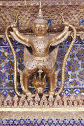 Golden sculpture of Garuda and Naga, Wat Phra Kaew (Temple of the Emerald Buddha), Bangkok, Thailand, Southeast Asia, Asia - RHPLF29251