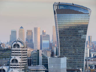 Walkie Talkie Building in the City of London with Canary Wharf beyond, London, England, United Kingdom, Europe - RHPLF29272