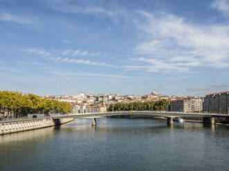 Quay and Pont Bonaparte, the River Saone, Lyon, Auvergne-Rhone-Alpes, France, Europe - RHPLF29290