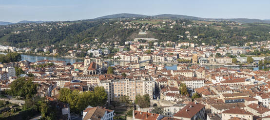 View from Mount Pipet on to the ancient town of Vienne, Isere, Auvergne-Rhone-Alpes, France, Europe - RHPLF29294