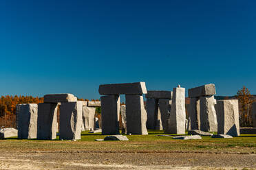 Stonehenge copy in Makomanai Takino Cemetery, Sapporo, Hokkaido, Japan, Asia - RHPLF29466