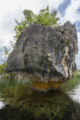 A view of limestone islets covered in vegetation, Gam Island, Raja Ampat, Indonesia, Southeast Asia, Asia - RHPLF29530