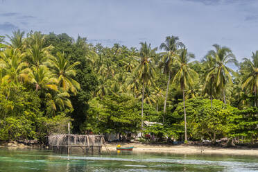 A view of the village of Friwen on Gam Island, Raja Ampat, Indonesia, Southeast Asia, Asia - RHPLF29543