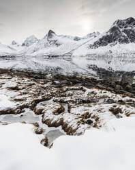 Vorland und Berge, Senja, Troms og Finnmark, Norwegen, Skandinavien, Europa - RHPLF29618