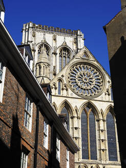 York Minster from Minster Gates, York, Yorkshire, England, United Kingdom, Europe - RHPLF29723