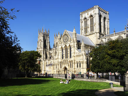 York Minster from Minster Gardens, York, Yorkshire, England, United Kingdom, Europe - RHPLF29725