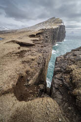 Cliff view, Vagar Island, Faroe Islands, Denmark, Europe - RHPLF29751