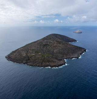 Aerial view of Round Island (Ile Ronde), Riviere du Rempart, Mauritius. - AAEF24632