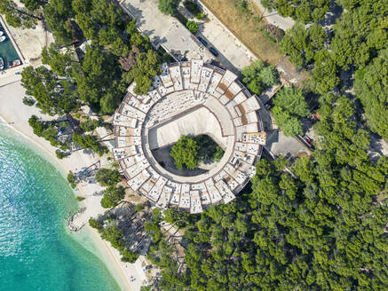 Croatia, Split-Dalmatia County, Krvavica, Aerial view of abandoned health resort - TAMF04014