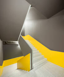 Architectural detail inside modern biomedical research center building with steps in Pamplona; Navarra; Spain - ADSF49882