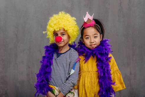 Portrait of two children in funny costumes. - HPIF32075