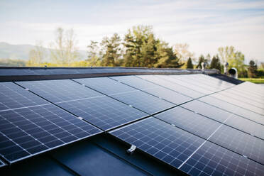 Close up of solar panels installed on the roof. - HPIF33332