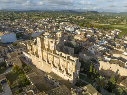 Spain, Balearic Islands, Son Servera, Aerial view of ruins of Iglesia Nova church - AMF09987