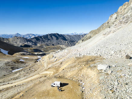 Italy, Off-road car at Colle del Sommeiller pass - LAF02836