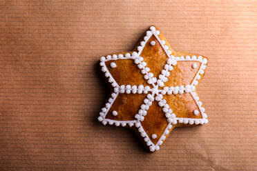 Christmas composition. Studio shot on wooden background. - HPIF35707