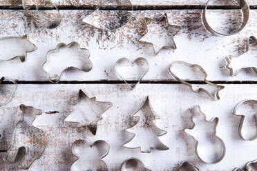 Christmas composition. Studio shot on white wooden background. - HPIF35721