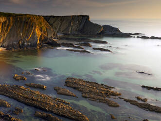 Portugal, Alentejo, Long exposure of coastline of Cabo Sardao - DSGF02492