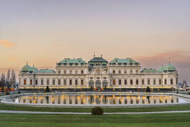 Austria, Vienna, Facade of Belvedere Palace in winter - TILF00029