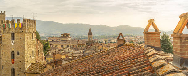 Blick auf die Skyline und die Dächer der Stadt vom Palazzo della Fraternita dei Laici, Arezzo, Provinz Arezzo, Toskana, Italien, Europa - RHPLF30053