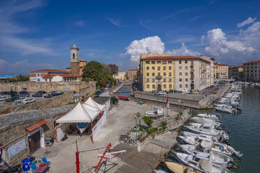 Blick vom Punto Panoramico Ponte Santa Trinita, Livorno, Provinz Livorno, Toskana, Italien, Europa - RHPLF30072