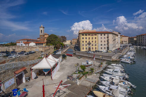 Blick vom Punto Panoramico Ponte Santa Trinita, Livorno, Provinz Livorno, Toskana, Italien, Europa - RHPLF30072