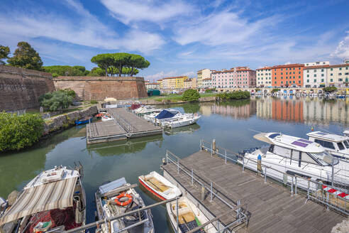 Ansicht der Festung Nuova und des Kanals, Livorno, Provinz Livorno, Toskana, Italien, Europa - RHPLF30097