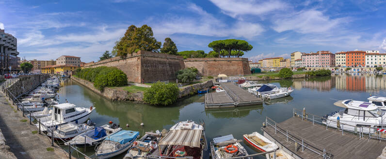 Ansicht der Festung Nuova und des Kanals, Livorno, Provinz Livorno, Toskana, Italien, Europa - RHPLF30101