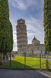 Blick auf den Schiefen Turm von Pisa, UNESCO-Weltkulturerbe, Pisa, Provinz Pisa, Toskana, Italien, Europa - RHPLF30104