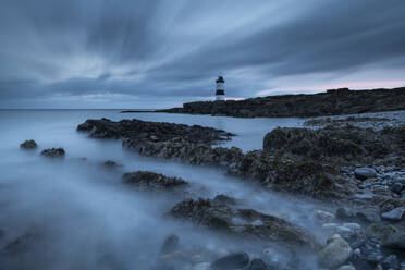Trwyn Du Lighthouse at dawn, Penmon Point, Anglesey, Wales, United Kingdom, Europe - RHPLF30113
