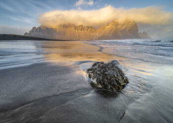 Stokksnes beach looking towards Vestrahorn Mountain, Iceland, Polar Regions - RHPLF30117