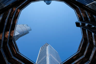 Architectural detail of The Vessel, a 16 storey structure and visitor attraction constructed as a key element of the Hudson Yards Redevelopment Project, Manhattan, New York City, United States of America, North America - RHPLF30324