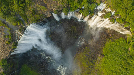 Aerial of the third highest waterfall in Africa, Calandula Falls, Malanje, Angola, Africa - RHPLF30382